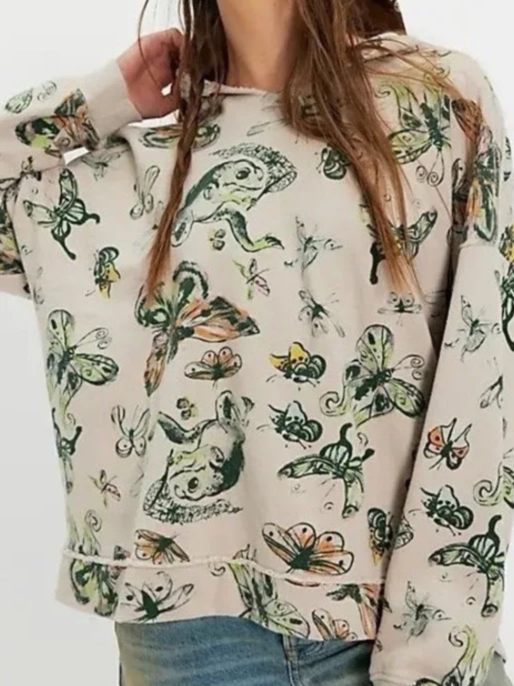 Free People Ragabond Swan Gossip Hoodie Sweatshirt
